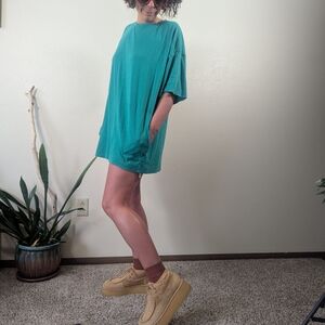 FREE PEOPLE BEACH Teal Mini Summer Casual Dress